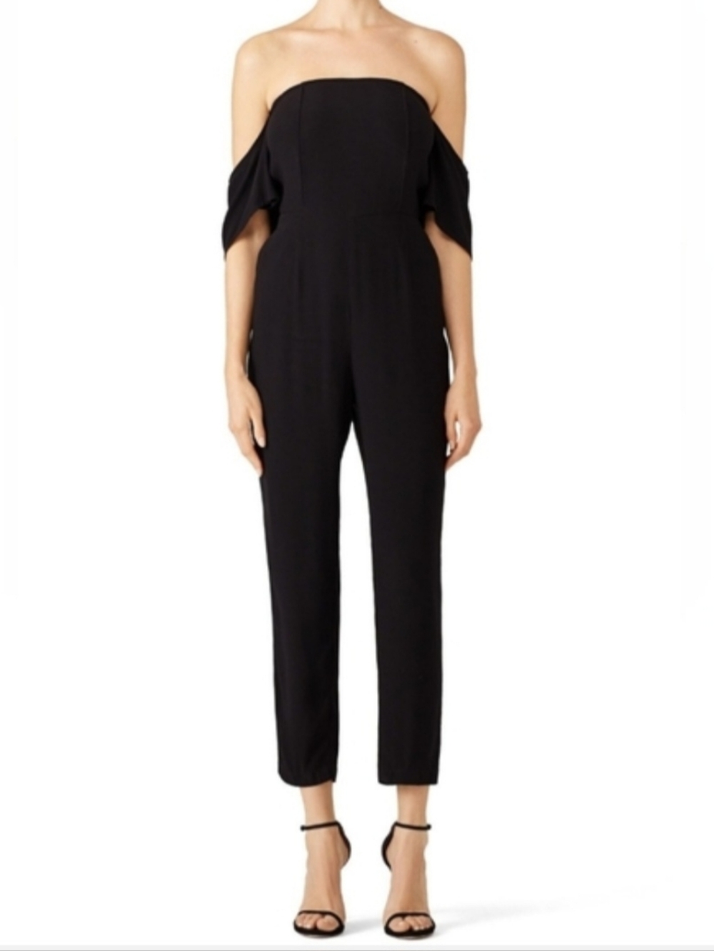 Cupcakes and Cashmere Black Off-Shoulder Maxi Dress with Flutter Sleeves